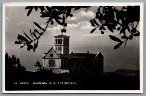 Postcard RPPC 1940s Assisi Italy Basilica Di San Francesco Roman Catholic Church