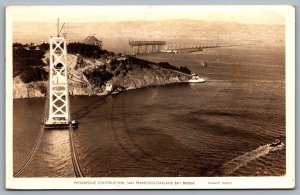 Postcard RPPC San Francisco CA c1937 Progressive Construction Oakland Bay Bridge