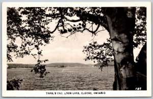 Postcard RPPC c1940s Cloyne Ontario Trail’s End Loon Lake Lennox & Addington Co.