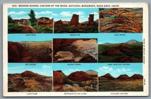 Postcard Arco ID 1920s Wonder Scenes Moon Craters National Monument Multi Views