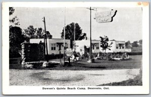 Postcard Deseronto ONT 1953 Dawsons Quinte Beach Camp Split Ring Cancel Portneuf