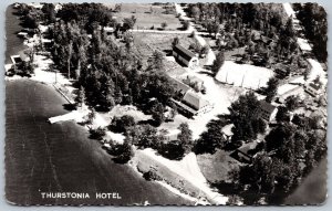 Postcard RPPC c1954 Aerial view of Thurstonia Hotel Kawartha Lakes Ontario