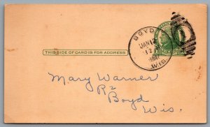 Postcard Boyd WI c1942 Generic Postcard CDS Duplex Cancel Boyd Tax Statement