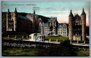 Postcard Montreal Canada c1908 Royal Victoria Hospital MUHC CDS Cancel
