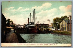 Postcard Trenton NJ c1908 State Street Lock On Delaware and Raritan Canal Unused