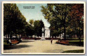 Postcard Cincinnati OH c1917 Washington Park White Border