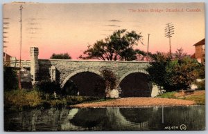 Postcard Stratford Ontario c1911 The Stone Bridge Perth County