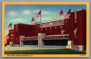 Postcard Harrisburg PA c1938 Farm Show Aerna Now New Holland Arena Cameron St.