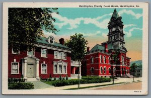 Postcard Huntingdon PA c1917 Huntingdon County Court House View From Penn St.