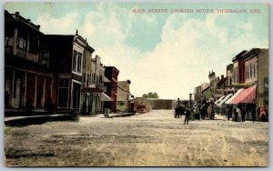Postcard Thessalon Ontario c1911 Main Street Looking South Shops Algoma District