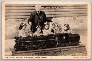 Callander ONT c1939 Dionne Quintuplets Dr Dafoe CNR Locomotive Railroad Lanterns