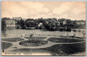 Postcard Stratford Ontario c1909 Riverside Park Victoria Lake by Tuck & Sons