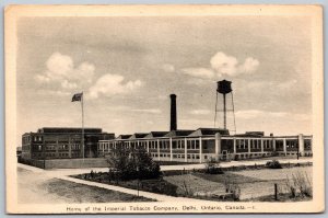 Postcard Delhi Ontario 1940s Home Imperial Tobacco Company Norfolk County PECO