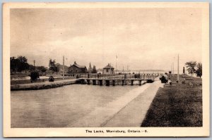 Postcard Morrisburg Ontario c1937 The Locks South Dundas PECO