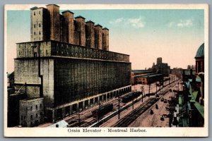 Postcard Montreal Quebec c1906 Grain Elevators Montreal Harbor Railroad Tracks