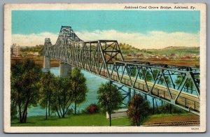 Postcard Ashland KY c1934 Ashland Coal Grove Bridge Ben Williamson Memorial