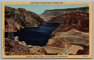 Postcard Boulder Dam Nevada c1940 Lake Mead Black Canyon Scenic Landscape 