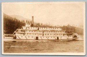 Postcard RPPC c1910s British Columbia Wooden Steamboat Kuskanook Unused Gowen