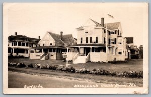 Postcard RPPC c1942 Kennebunk Beach Maine Surfside Cottages Censor Cancel to UK