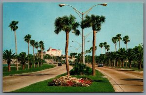 Postcard Clearwater Florida c1960s Memorial Causeway Clearwater Beach Skyline