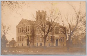 Postcard RPPC c1910s Olin Iowa High School Photo by J. B. Hughes Jones County