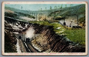 Postcard Trinidad CO c1920s Raton Tunnel Santa Fe Railroad Fred Harvey