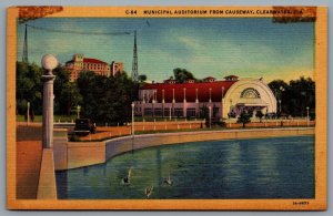 Postcard Clearwater FL c1933 Municipal Auditorium From Causeway  