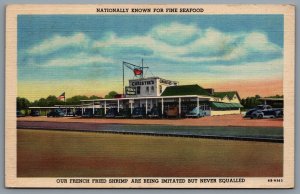 Postcard Houston TX c1946 Christie’s Seafood Restaurant Fried Shrimp RPO Cancel
