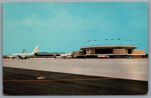Postcard Birmingham AL c1974 Birmingham Municipal Airport Terminal Tarmac