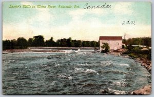Postcard Belleville Ontario c1911 Lazier’s Mills on Moira River Hastings County