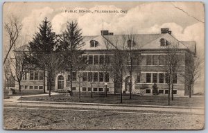Postcard Tillsonburg Ontario c1914 Public School now Oxford Estates 