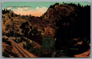 Postcard Cow Creek Canyon OR c1910s Railroad Tracks South Umpqua River Tributary