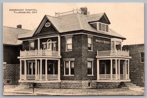 Postcard Tillsonburg Ontario c1910s Emergency Hospital to Eden ONT 