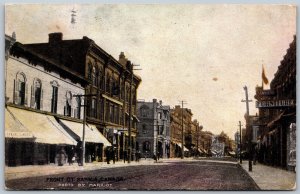 Postcard Sarnia Ontario c1909 Front Street Shops Lambton County Photo by Marriot
