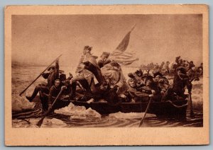 Postcard c1910s Delaware River Washington's Crossing in 1776 by Emanuel Leutze