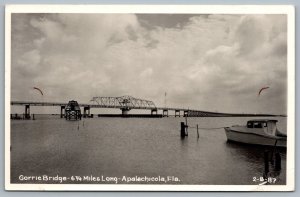 Postcard RPPC c1950s Apalachicola Florida Gorrie Bridge Franklin County Unused