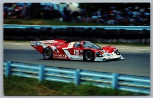 Postcard c1980s Doc Bundy Pilots Porsche 962 IMSA-GTP Minolta Bosch Adverts