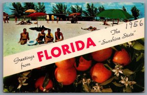 Postcard Florda c1956 Greetings From Florida The Sunshine State Dual View