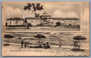 Postcard Spring Lake Beach NJ c1910s New Monmouth Hotel Dual View 