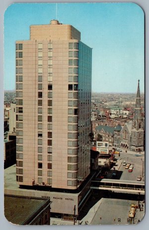 Postcard Denver CO c1950s The Brown Palace Hotel 17th & Broadway Birds Eye View