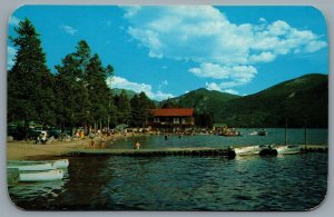 Postcard Rocky Mountain National Park CO c1950s Bathing Beach Grand Lake