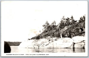 RPPC c1942 Clarendon Station Ontario Hadden Wilsons Camp Crotch Lake Split Ring