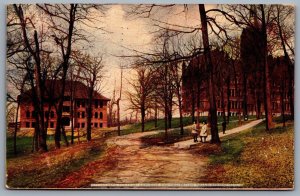 Postcard Sprintfield OH c1910 Wittenberg College Carnegie Hall of Science & Rec
