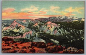 Postcard Truchas Peaks NM c1937 Sangre De Cristo Range From Top of Truchas Peaks