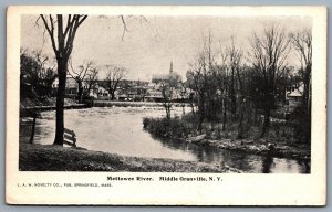 Postcard Middle Granville New York c1905 Mettowee River View of Dam and Town