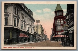 Postcard Pawtucket RI c1908 Broad Street From Main Street Lynd & Murphy Kinyons