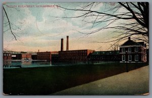 Postcard Saylesville RI c1907 Sayles Bleachery Dyeing and Finishing CDS Cancel