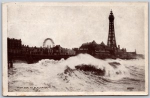 Postcard Blackpool United Kingdom c1910s High Tide Tower 