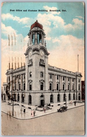 Postcard Brantford Ontario c1920 Post Office and Customs Building Brant County