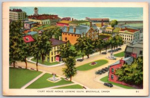Postcard Brockville Ontario c1953 Court House Avenue Looking South 